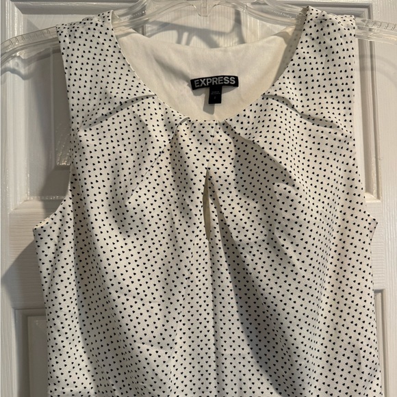 Express White & Black Polka Dot Dress - Size 2 - Picture 2 of 5
